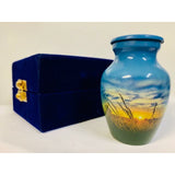 a farmer themed keepsake cremation urn or ash urn for a farmer