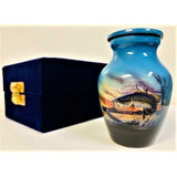 a themed bass fisherman keepsake urn or bass ash urn