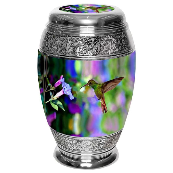 Adult cremation urn |Title: Hummingbird Freedom | Great Human ash urn for a women | Quality Urns For Less