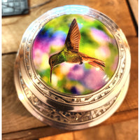 Adult cremation urn |Title: Hummingbird Freedom | Great Human ash urn for a women | Quality Urns For Less