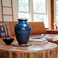 Extra Large Cremation Urn | XL Camden Navy | Designed for a large person up to 300#
