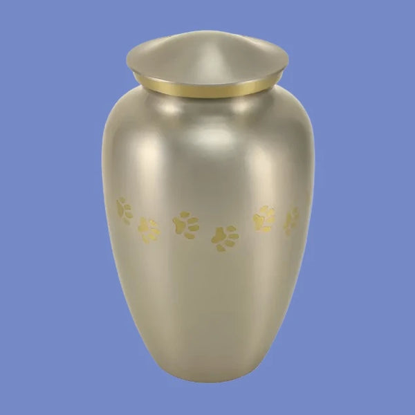 Classic Paw Pewter Cremation Urn | Large Size For Dog or Cat | Holds up to a 195 # Pet