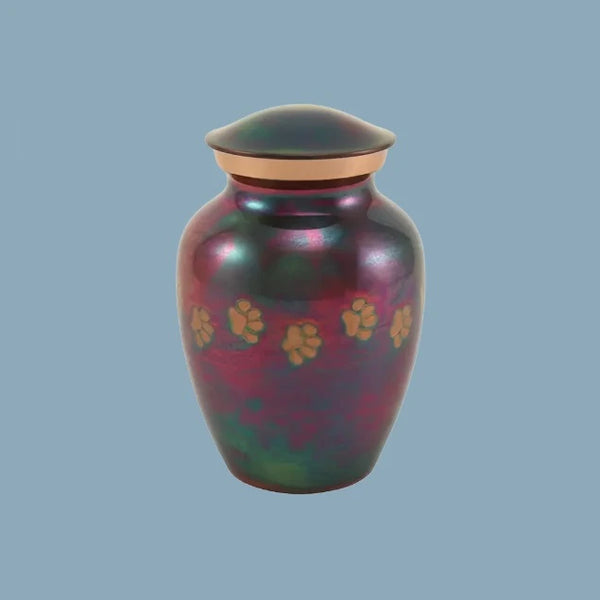 Classic Paw Raku Cremation Urn | Extra Small Size For Dog or Cat | Holds up to a 40 # Pet