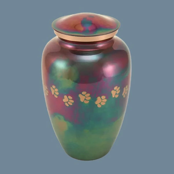 Classic Paw Raku Cremation Urn | Large Size For Dog or Cat | Holds up to a 195 # Pet