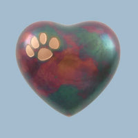 Classic Paw Raku Cremation Urn | Heart Keepsake For Dog or Cat | Holds up to a 3 # Pet