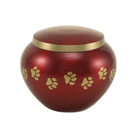 Odyssey Crimson Paw Cremation Urn | Medium Size For Dog or Cat | Holds up to a 40# Pet