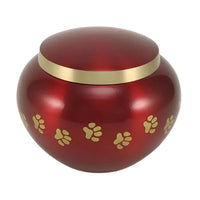 Odyssey Crimson Paw Cremation Urn | Medium Size For Dog or Cat | Holds up to a 70# Pet