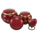 Pet Cremation Urn, Odyssey Crimson, 3 sizes urns available and Heart, Memorial, Decorative