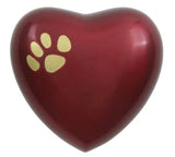 Pet Cremation Urn, Odyssey Crimson, 3 sizes urns available and Heart, Memorial, Decorative