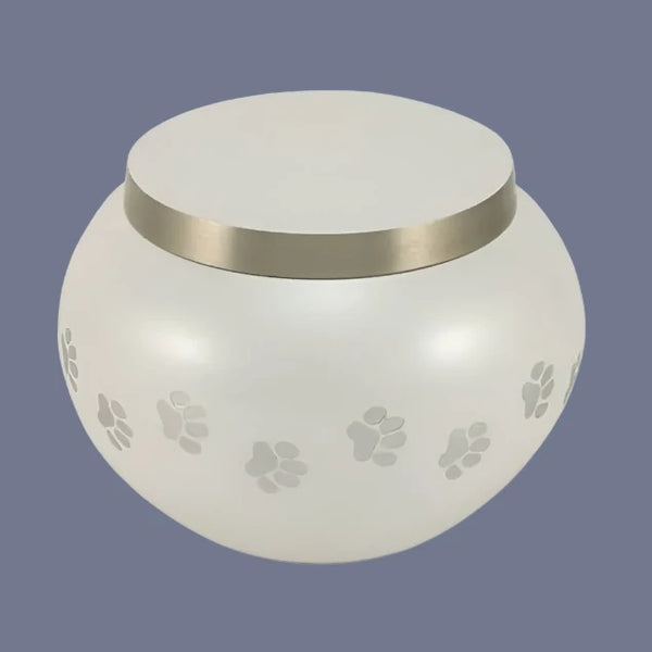 Odyssey Pearl Paw Cremation Urn | Medium Size For Dog or Cat | Holds up to a 70# Pet