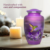 Purple Hummingbird ash cremation urn