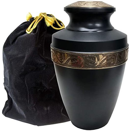 Oversized Black Ash cremation urn