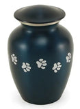 Classic Paw Blue, Pet Cremation Urn, Memorial, Decorative