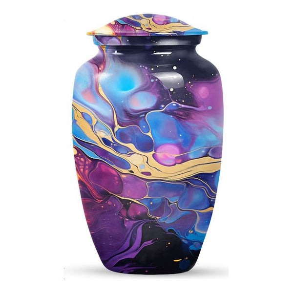 Blue and Purple Lava Cremation urn |  Wonderful colors and beautiful swirl pattern | Quality Urns For Less