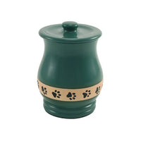 Friendship Green Paw Print Cremation Urn | Ceramic | Extra Small Size For Dog or Cat | Holds up to a 40 # Pet