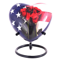 Flag and Rose Keepsake cremation urn | A urn for any Patriot | a great urn for a Veteran