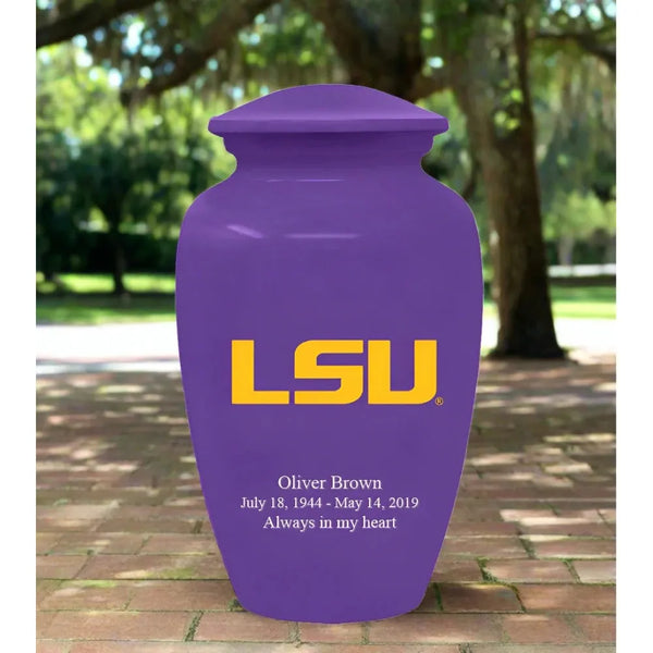 LSU Cremation Urn | Louisiana State University Adult ash urn | Free engraving