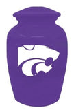Kansas State University, Wildcats, White Logo on Purple, Cremation Urn, Metal Adult Urn, Engraving Available