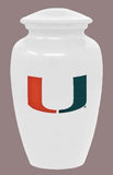 University of Miami, Hurricanes Adult Cremation Urn - Engravable Memorial Urn