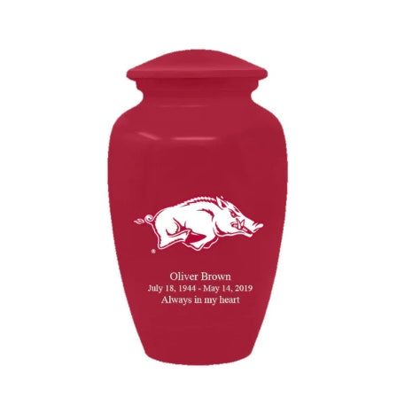 University of Arkansas Cremation Urn | University of Arkansas Adult ash cremation urn | Can be Engraved