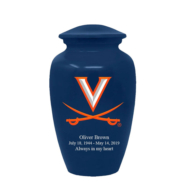 University of Virginia Cremation Urn | University of Virgina ash cremation urn | Can be Engraved