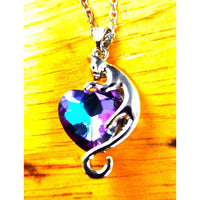 Memorial Cat Pendant and Necklace | Beautiful Crystal Heart with Cat