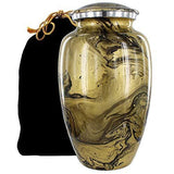 Gold and black cremation urn for Dad