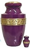 Purple urn with gold accents 