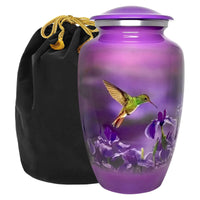 Oversize Extra Large Hummingbird Cremation Urn | XL Purple Hummingbird ash urn  | Designed for a large person up to 300#