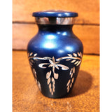 KEEPSAKE Cremation urn | PRICE EDUCED | Victorian engraved Blue style | Overstocked