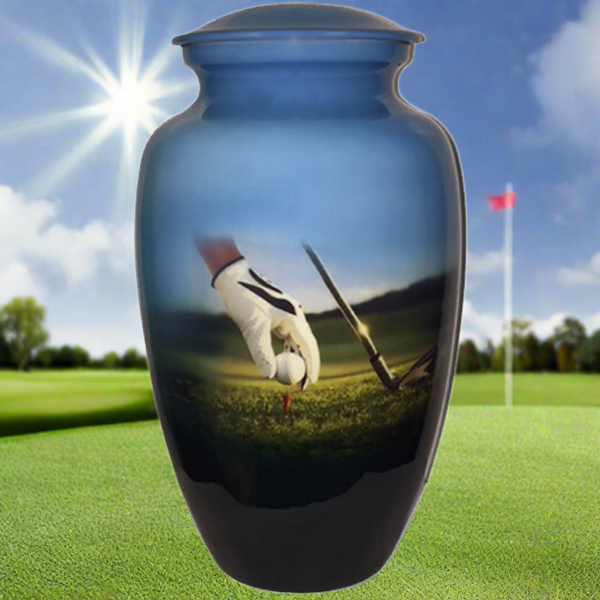 a themed golfer cremation urn or a ash urn for a golfer