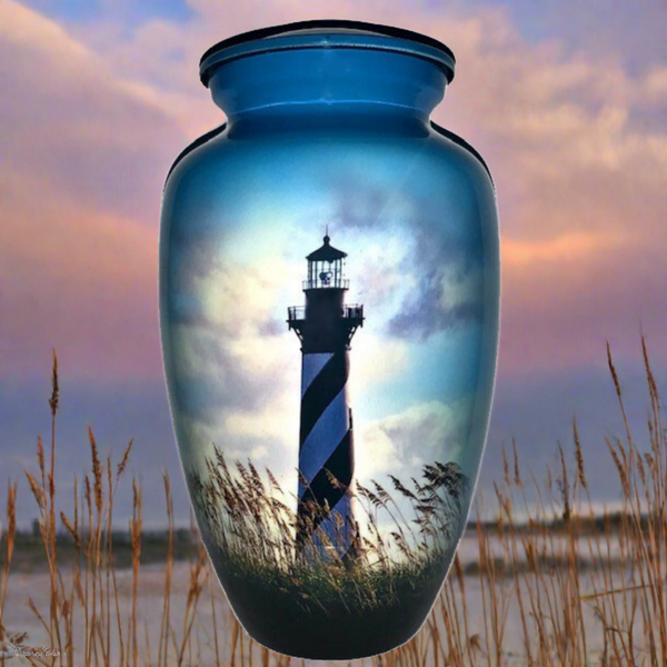 Hatteras Lighthouse Cremation Urn | Nautical Theme Lighthouse Urn | Lighthouse Ash Urn |  Quality Urns For Less