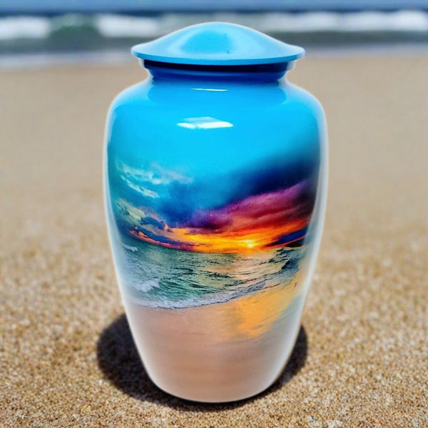 Adult cremation urn | Beach Scene Cremation Urn | Wonderful colors | Quality Urns For Less