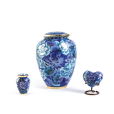 Floral Blue Elite  Cloisonne Cremation Urn