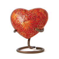 Etienne Autumn Leaves Heart  Cloisonne Cremation Urn