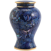 Etienne Butterfly Cloisonné Cremation Urn - Blue Enamel Memorial
