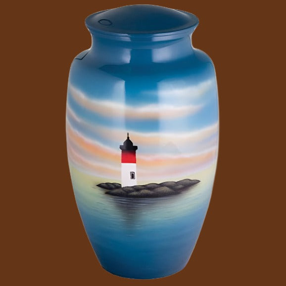Lighthouse Beacon Hand Painted Cremation Urn | Vision Medical