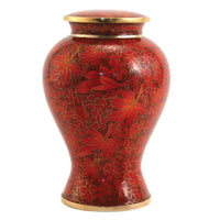 Etienne Autumn Leaves Cloisonne Cremation Urn