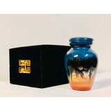 ash cremation urn of sunset at the beach