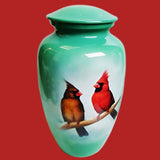 A Cardinal themed human cremation urn or ash urn