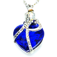 Cremation Jewelry Pendant , Blue Heart Ashes Necklace, Small Urn, Memorial Gift, Sentimental Keepsake, Ashes Jewelry, Necklace included