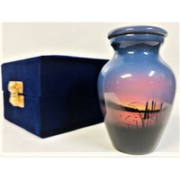 a themed scenic sunrise keepsake cremation urn