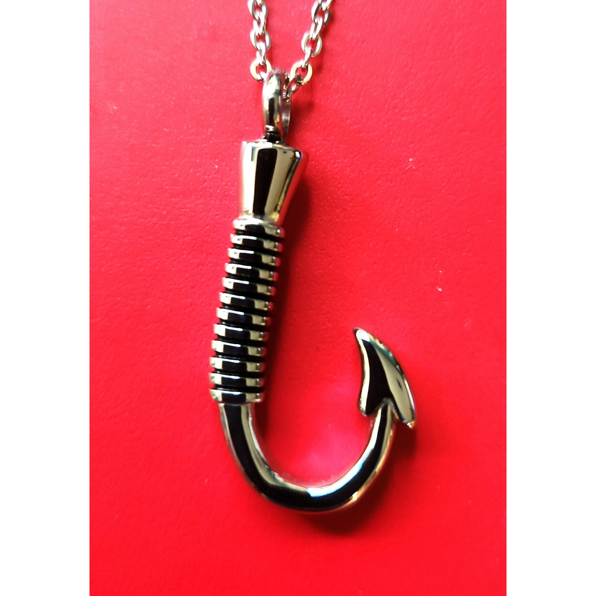 cremation jewelry dad fishing hook Fish Pendant for Marine Deals Abu Garcia Revo SX Colour:Blue Chain Length