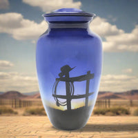 Western themed cremation urn | ash urn for a cowboy | Quality urns For Less