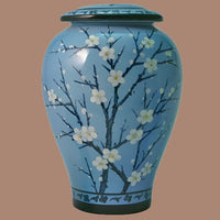 Plum Blossom Ceramic, Cremation Urn